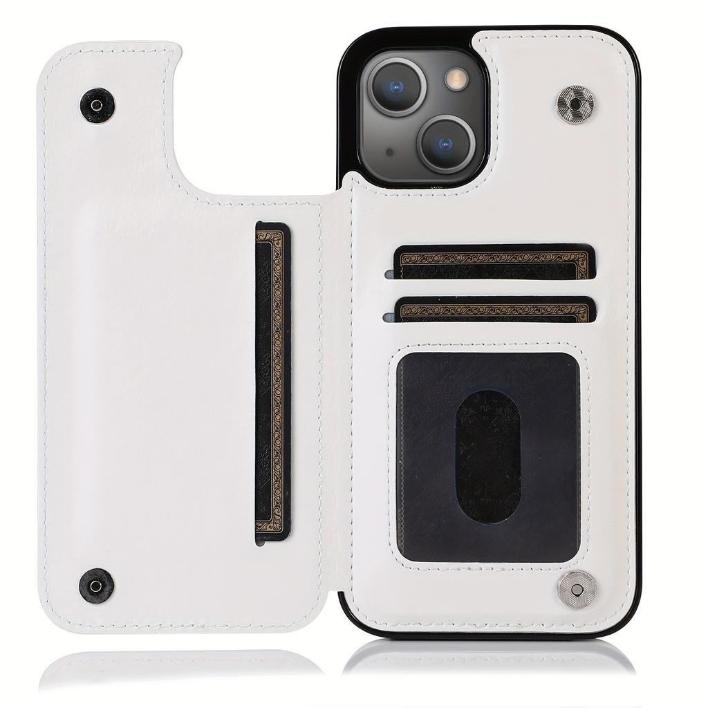 Handytasche, Brieftaschen-Handyhülle mit Kartenhalter, PU-Lederhülle mit Ständer und Kartenfächern, doppeltem Magnetverschluss und langlebiger, stoßfester Hülle für das iPhone
