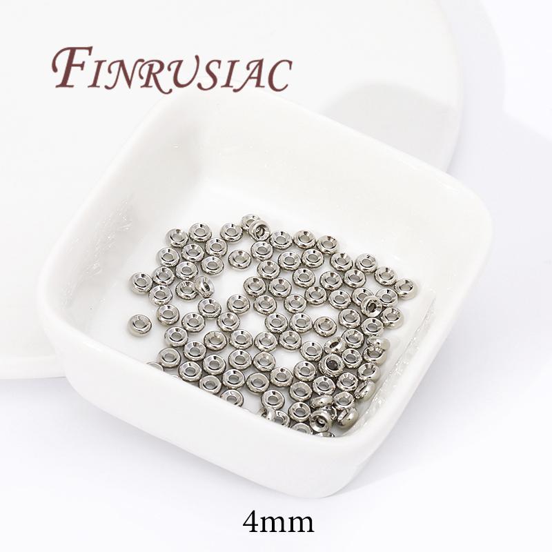4mm 5mm 6mm 8mm Spacer Bead For Bracelets 18K Gold Plated Separator For Beads, DIY Jewelry Making Accessories