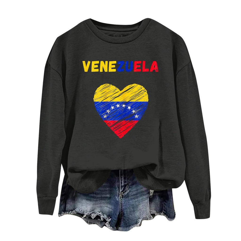 Damen bedruckter lässiger Sport-Kapuzenpullover mit langen Ärmeln und rundem Ausschnitt