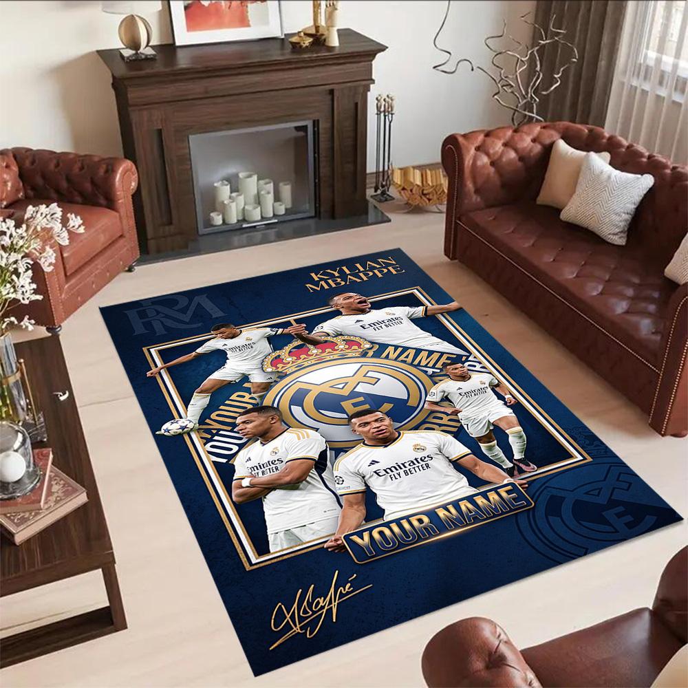 Mbappe Customized Name Floor Mat Design For Entryway Game Room Dining Room Outdoor Antislip Carpet Office Home Decor Perfect Gift For Friends Family