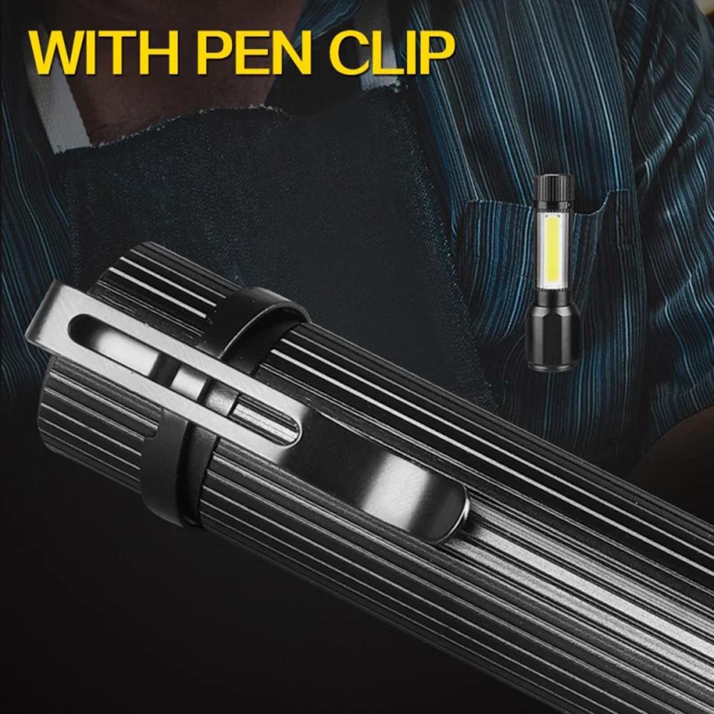 Rechargeable Zoom LED Flashlight Handheld Torch with 3 Modes Waterproof High Power Light Hand Lamp For Working Outdoor Camping