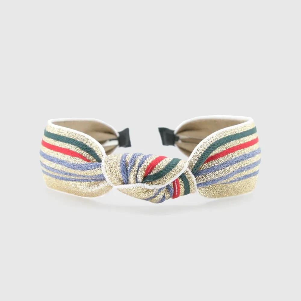 Lara Twinkle Stripe Knot Hairband Gold LALAH085 3306015
