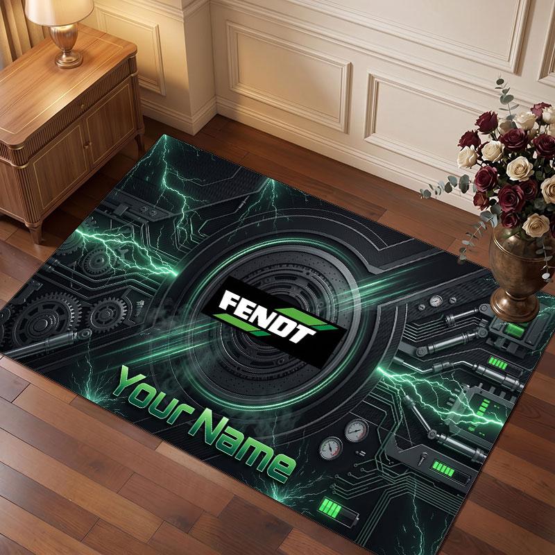 Tappeto in Cristallo Vellutato Personalizzato Fendt, Tappeto Morbido Antiscivolo con Testo Nome Personalizzato per Soggiorno Camera da Letto