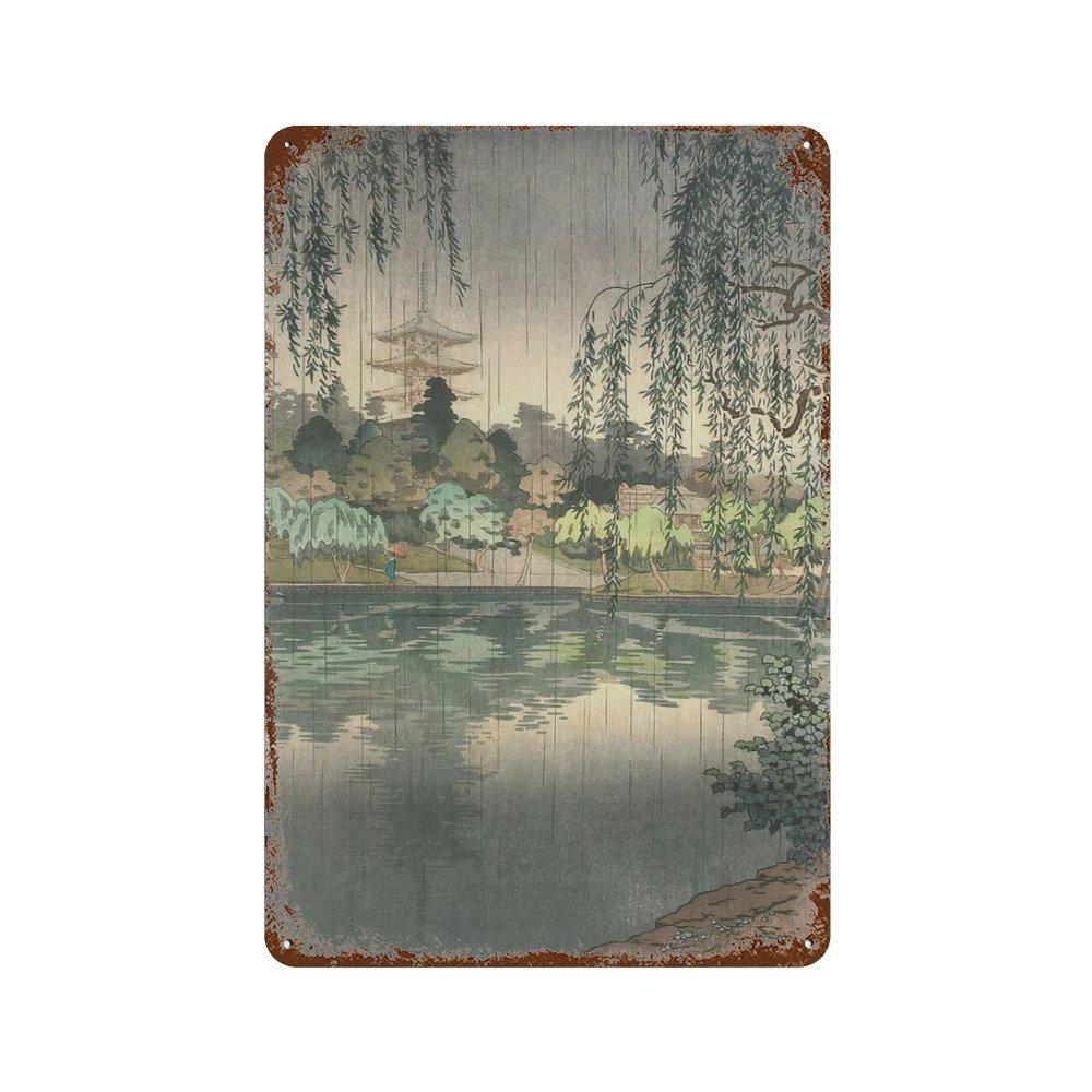 Vintage Japan Art Metal Tin Sign Yayoi Kusama Poster Plaque Katsushika Hokusai Wall Art for Room Club Man Cave Bar Home Decor