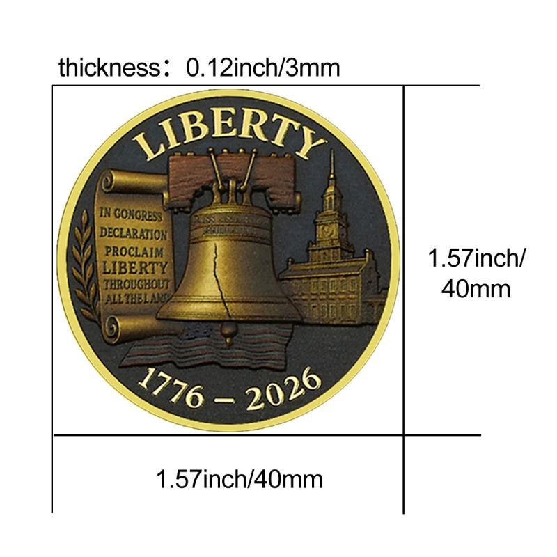 US Independence Commemorative Coin 250th Anniversary Liberty Bell and Eagle Zinc Alloy Collectible Coin Souvenir Commemorative