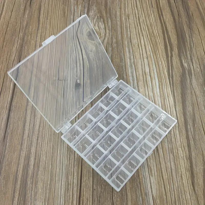 25Pcs/Set Sewing Machine Spool Box 25 Slot Transparent Plastic Storage Box, Suitable for Household Sewing Accessories
