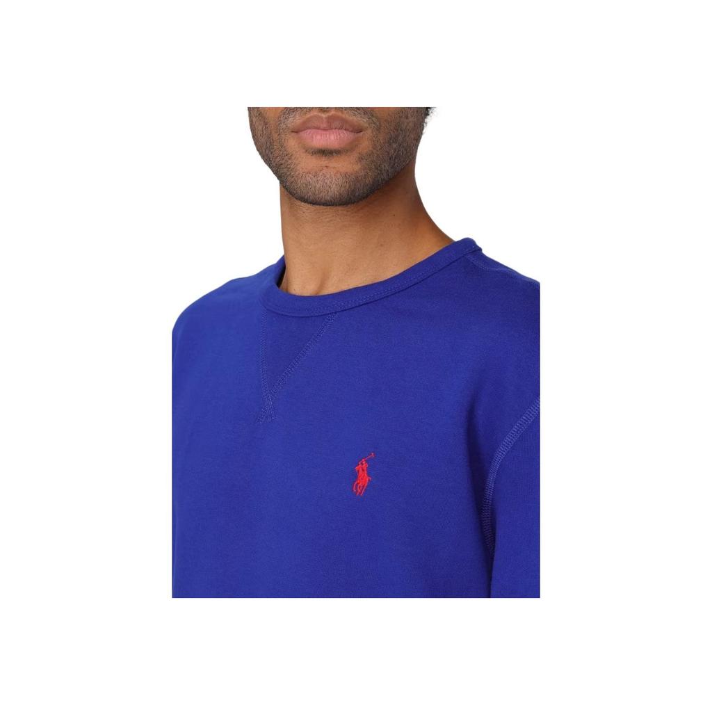 Polo Ralph Lauren Logo Embroidered Crew Neck Pullover Drop Shoulder Long Sleeve Sweater Men Sweater Blue 710766772-014