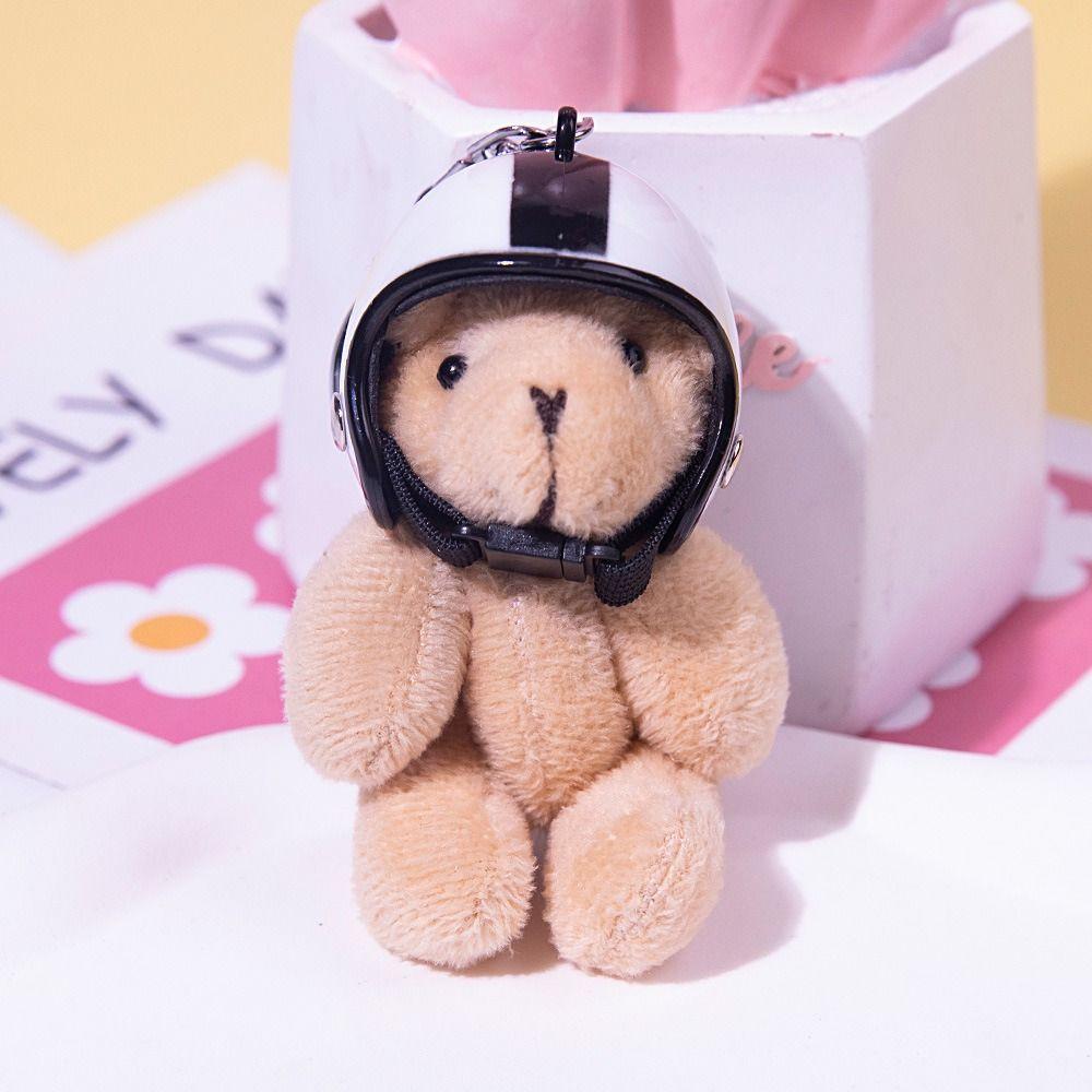 Cute Helmeted Bear Helmeted Bear Keychain Y2K Pendant Jewelry Gift