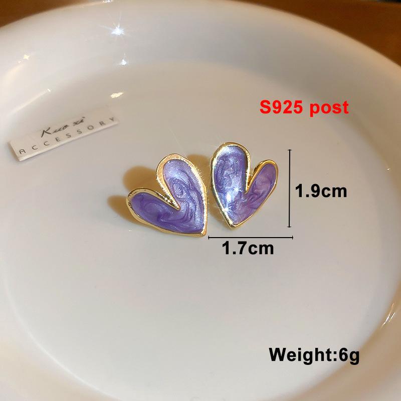 Purple Color Women Dangle Earrings Small Round Unusual Earrings Fashion Flower Butterfly Hanging Earrings Pendientes Mujer