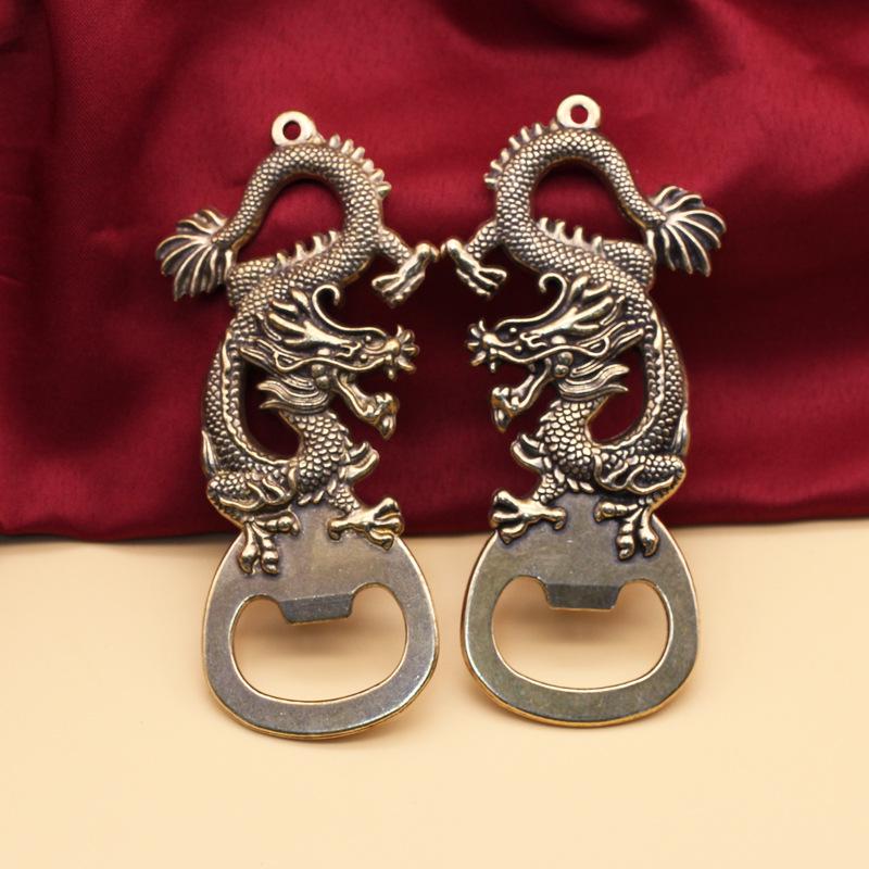 Summer Sale Brass Dragon Bottle Opener Keychain - Multifunctional & Portable Metal Craft