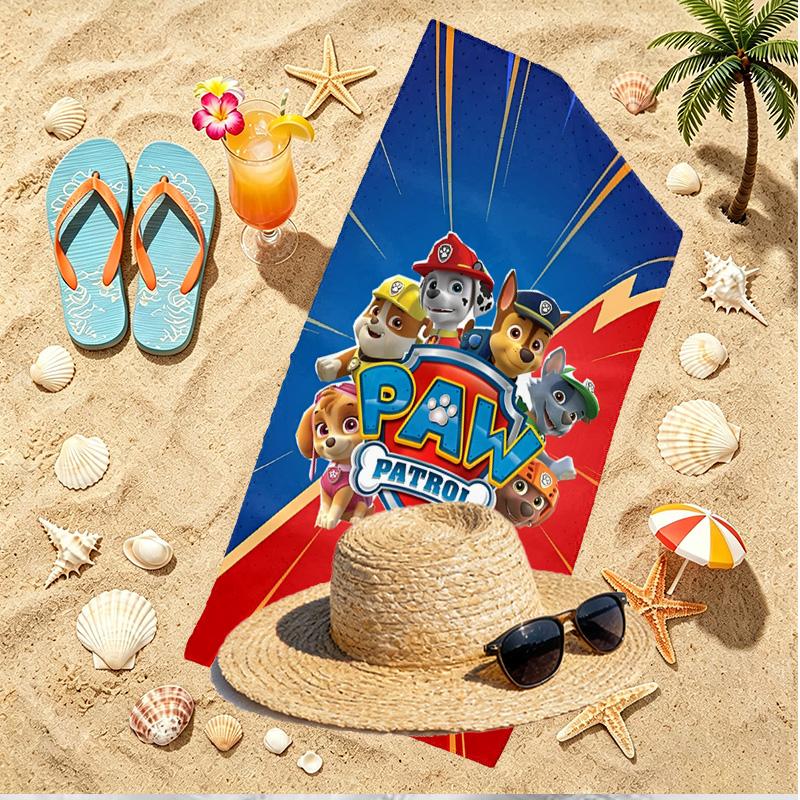 Asciugamano da Spiaggia con Stampa PAW Patrol, Asciugamano da Spiaggia Versatile Leggero Assorbente per Piscina Surf Yoga Bagno, Regalo Perfetto per Compleanno e Vacanze