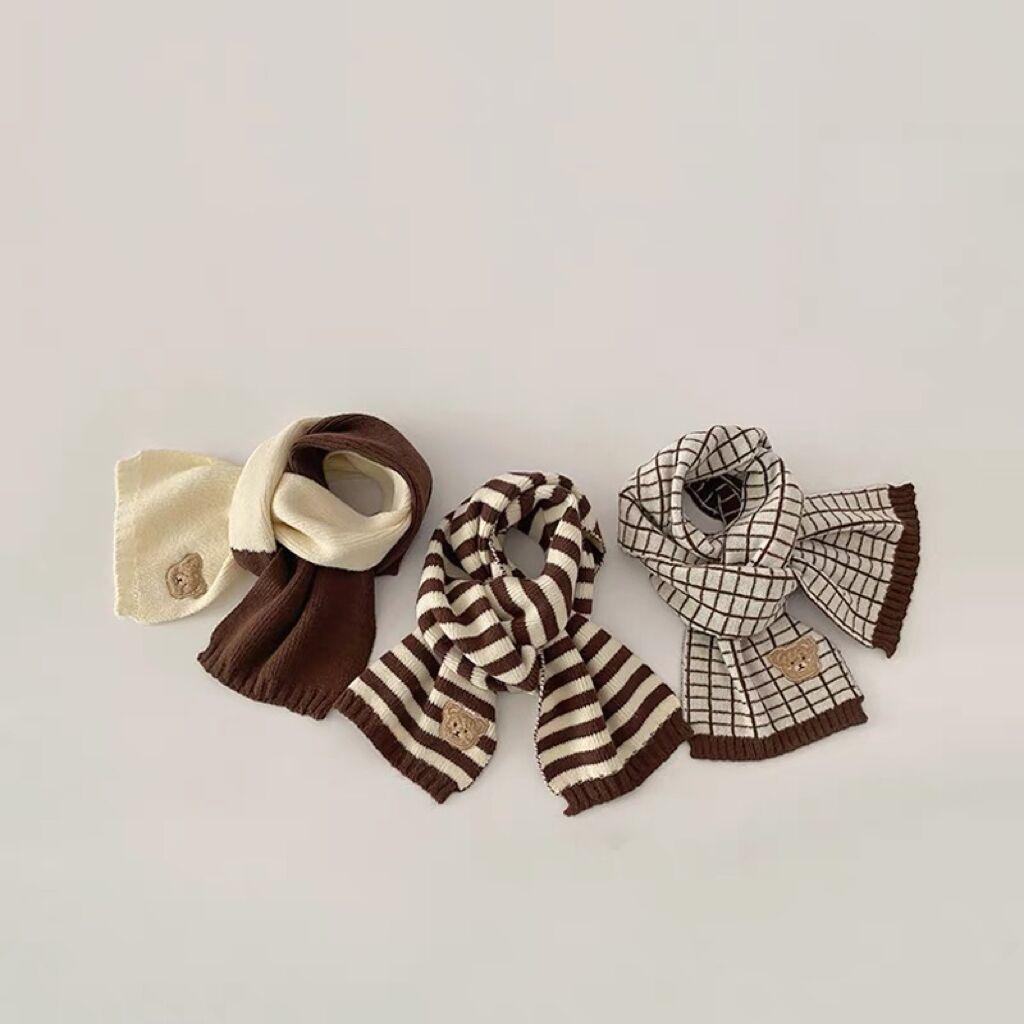 Ins Koreanischer Kinder niedlicher Bären Strickschal Herbst und Winter verdickt niedliche Jungen und Mädchen Baby warmer Schal