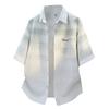 Sommer Letter Shirt Kurzarm Herren Kurzarm Hemd Jacke