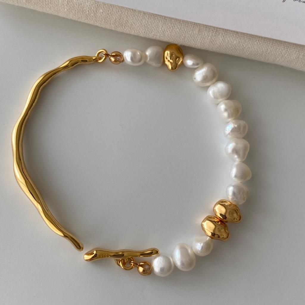Fashion Baroque Pearl Bracelet Bracelet Ot Buckle Natural Fluid Design Bracelet Advanced Sense Small Fresh