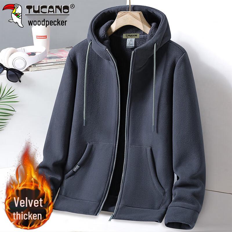Tucano Men's Casual Fleece-Lined Hooded Sweatshirt Jacket
