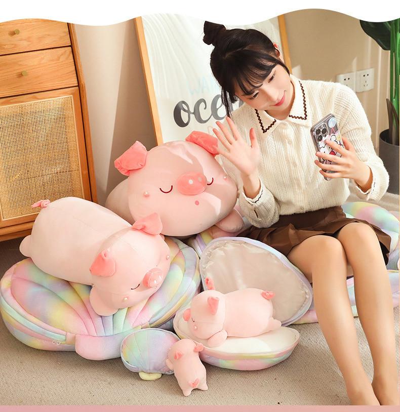 Adorable Plush Shell Pig Toy Soft And Colorful Pearl Pig For Girls Gift Cute Stuffed Animal