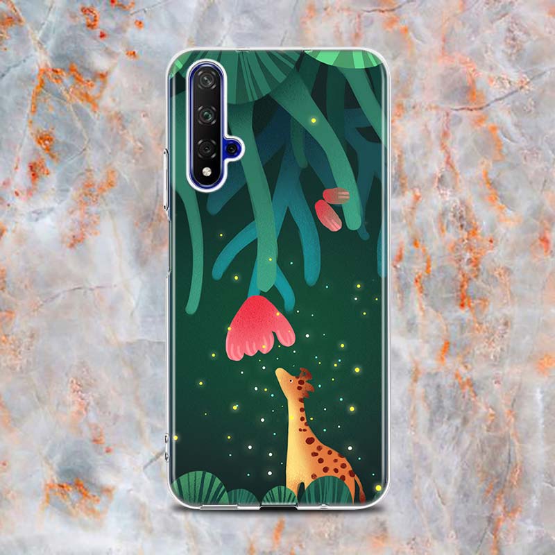 Cartoon Animal Giraffe Silicone Cover For Honor 20 20S 20E 8 8A Prime 8X MAX 8C 8S 7A 7C 7S Pro Phone Case