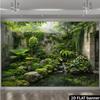 2D Asian Meditation Garden Portrait Photo Backdrop