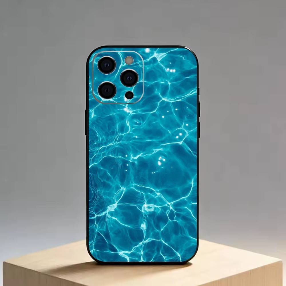 The patterns of seawater   Phone Case For iPhone 17, 16,15,14,13,12,11 Plus,Pro Max, Others Soft Black Cover