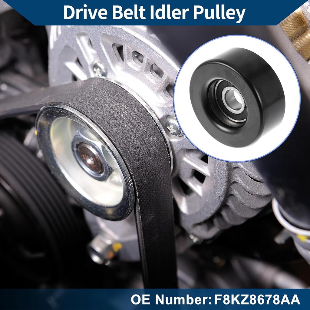 No.F8KZ8678AA Drive Belt Idler Pulley for Ford Escort 1998-2003 for Ford for Mustang 1998-2004 Serpentine Tensioner Pulley Idler 1 Pc