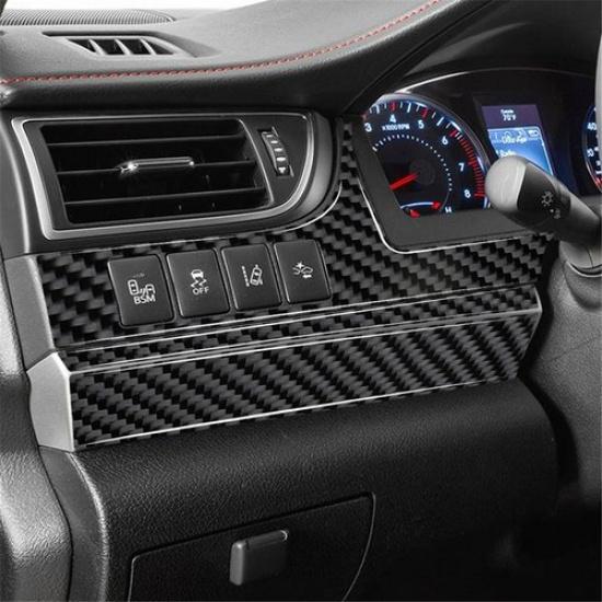 3Pcs Carbon Fiber Interior Driver Side Dashboard Cover Trim For Toyota Camry