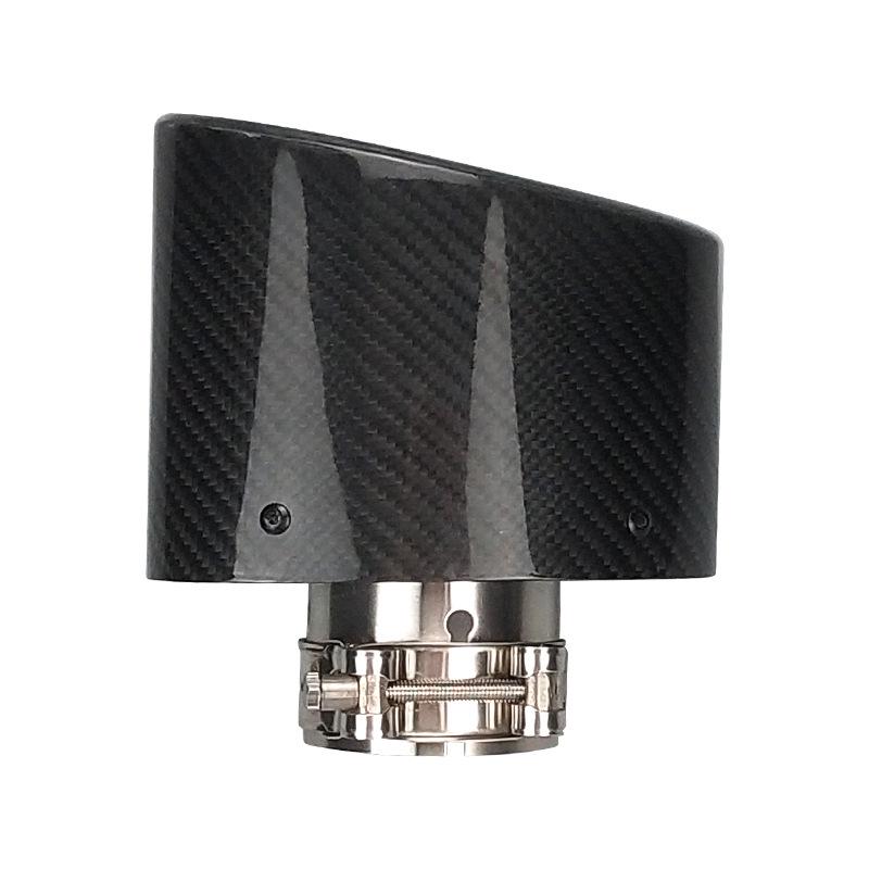 Carbon Fiber Oval Flat Exhaust Pipe Muffler - Stainless Steel Tailpipe