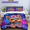 3pcs Custom Name "Starry Night Yorkie" Bedding Set Printed Bedding Set Duvet Cover Closure Includes 1 Duvet Cover & 2 Pillowcases Bedroom Decor