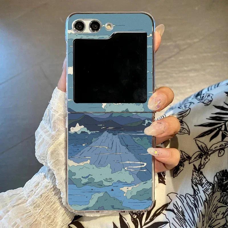

Japanese Anime Scenery Phone Case For Samsung Galaxy Z Flip 6 ZFlip 5 Hard Shockproof Cover for Samsung ZFlip4 ZFlip3 Fundas Samsung Z Flip3