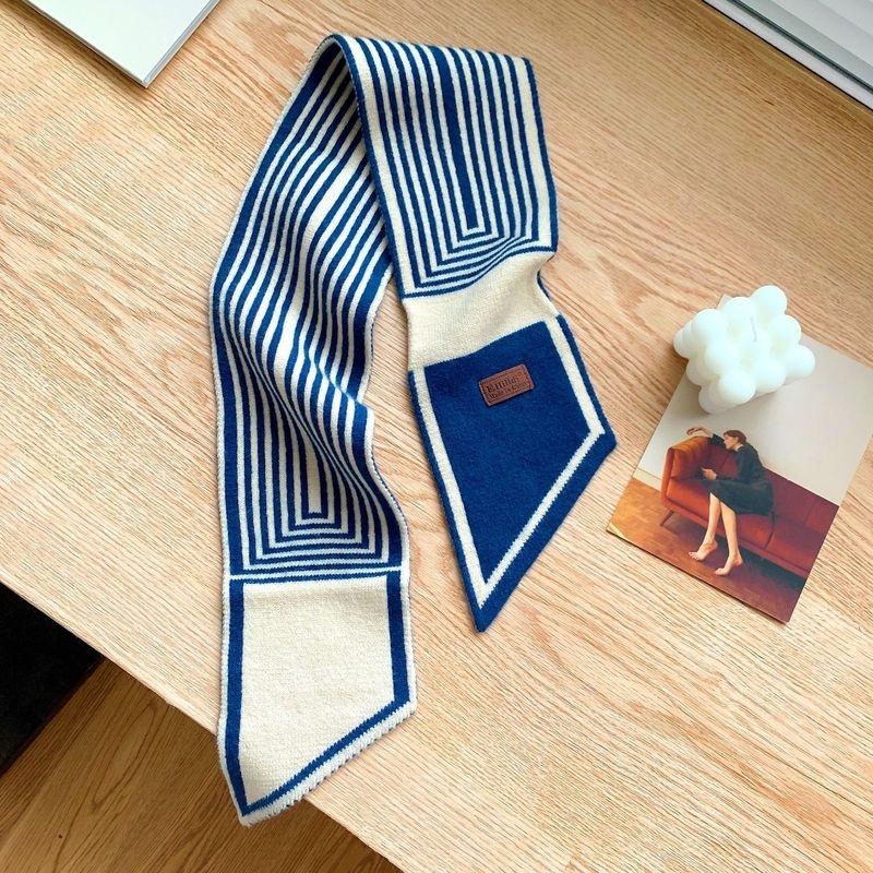 Knitted Scarf Striped Scarf Women Winter Scarf Warm Small Scarf Female Scarves