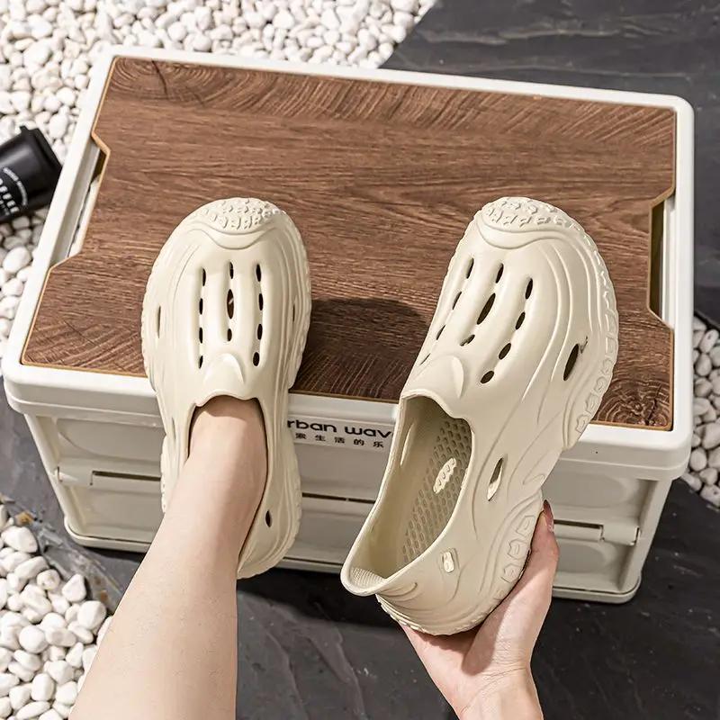 Fashion Hole Shoes Male Shoe with Platform Height Beach Luxury H Adult Number 41 Barefoot Buy New Arrival 2025 Styles Color Men's Sandal