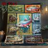 Fish Gallery 2D Flat Pattern Flannel Blanket, High Quality All Seasons, Home Decor, Warmth and Comfort, Perfect for Christmas Gifts.