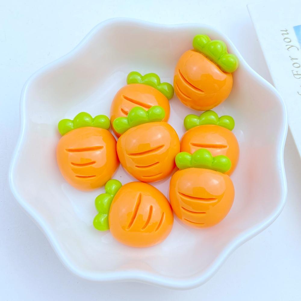 10Pcs New Cute Resin Cherry Strawberry Grape Radish Flat Back Parts Embellishments For Hair Bows Accessories