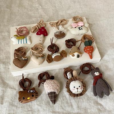 Cartoon Cute Plush Fabric Small Animal Neck Necklace Female Niche Literary Retro Concave Sweater Chain Pendant
