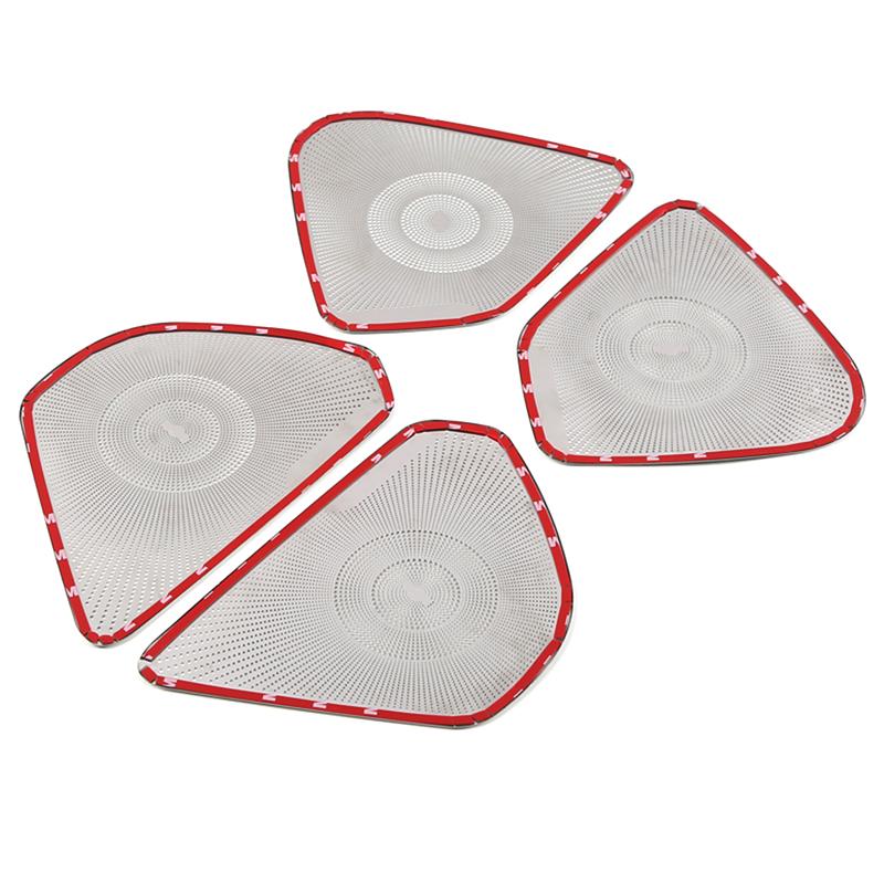 For Citroen C5 Aircross 2017- Stainless Car Door Panel Loudspeaker Pad Speaker Cover Trim Frame Sticker Moulding