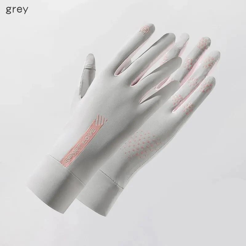 Sunscreen Gloves Ice Silk Breathable Outdoor Sports Cycling Gloves Anti-Slip Quick-Drying Gloves Women Light Driving Gloves