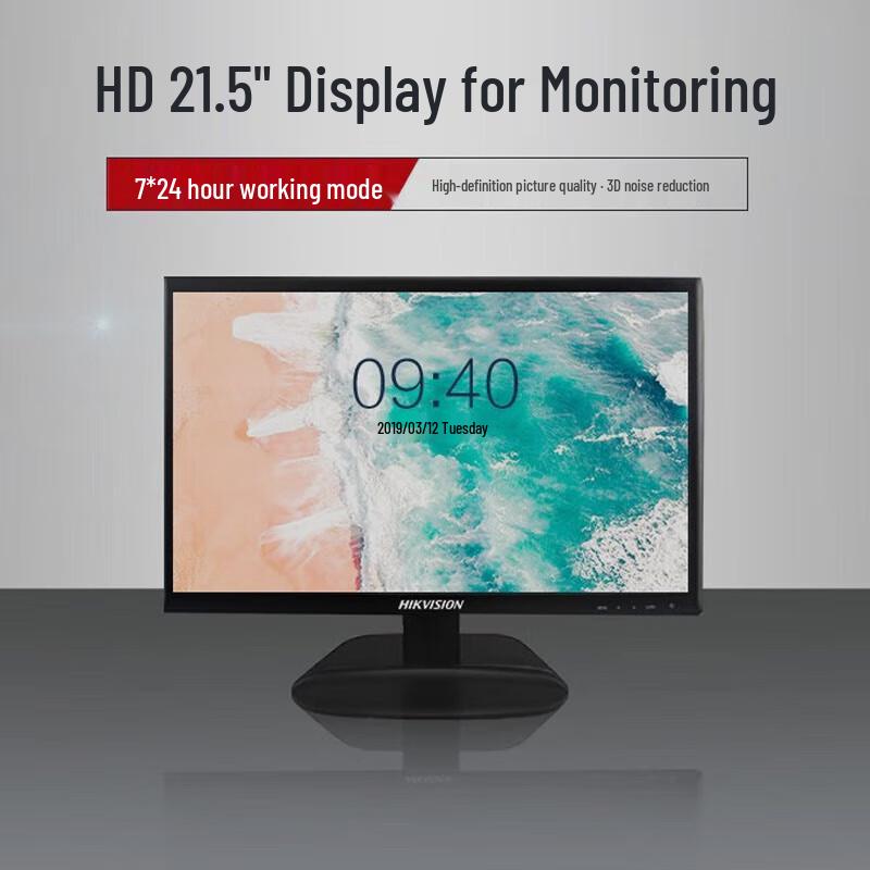 Hikvision 22-inch Full HD LCD Monitor CN Plug (adapter Included)