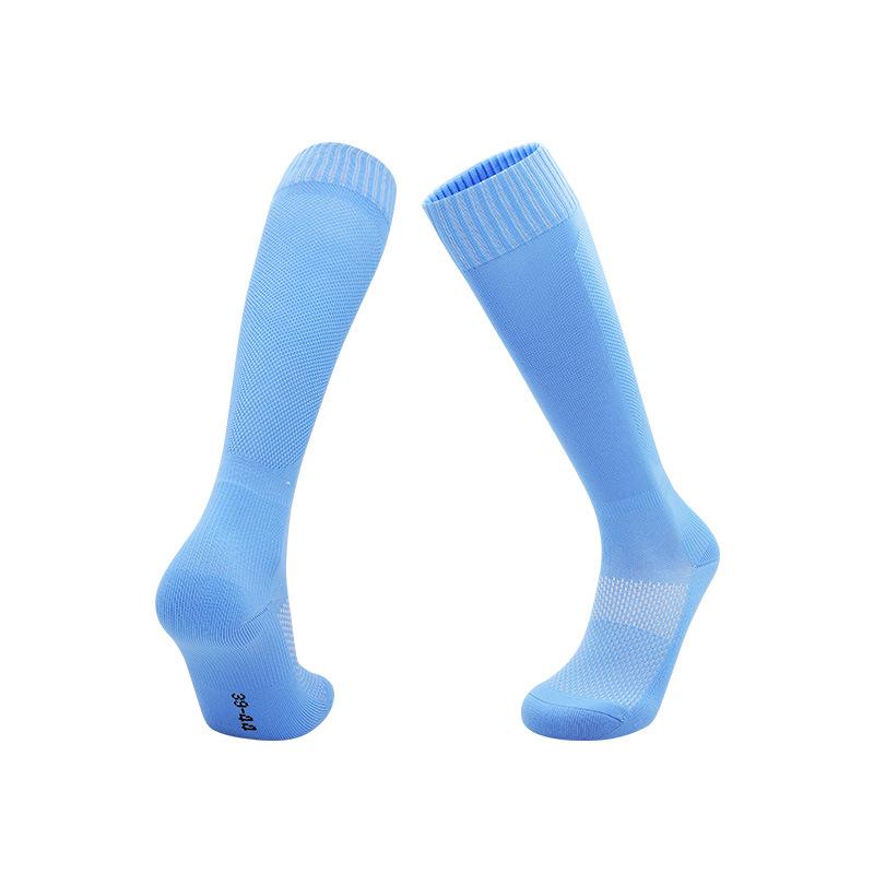 Non-Slip Breathable Football Socks - Solid Color, Sweat-Wicking, Adult Long Sports Socks