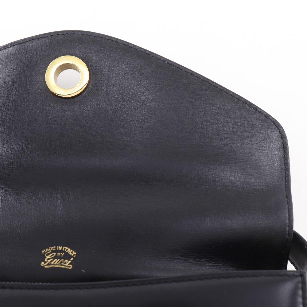 Gucci Old Gucci Shoulder Bag Vintage Black Calfskin Women Used