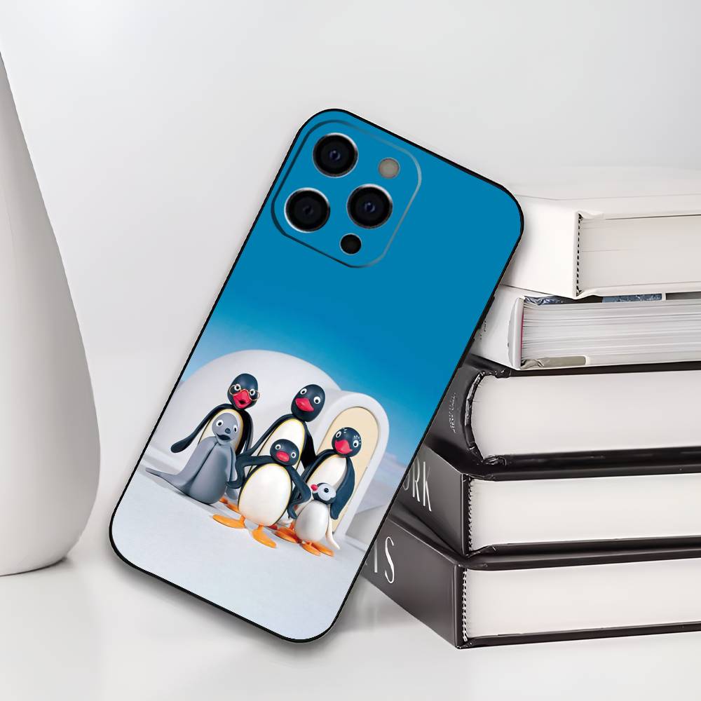 P-Pingu Cute P-Penguin Phone Case For IPhone 17,16,15,14,13,12,11,Plus,Pro,Max,Plus,XS,soft Case Black Silicone