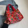Northeast Ancient Style Floral Bag Ethnic Large Flower Fashionable Personality Large Capacity Handbag One Shoulder Tote Bag Women