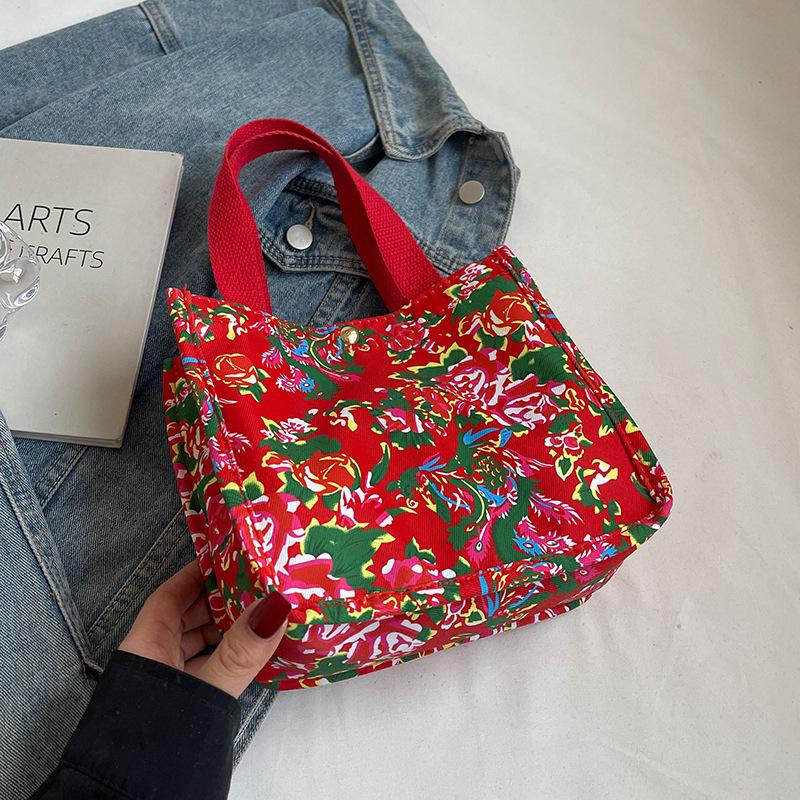Northeast Ancient Style Floral Bag Ethnic Large Flower Fashionable Personality Large Capacity Handbag One Shoulder Tote Bag Women
