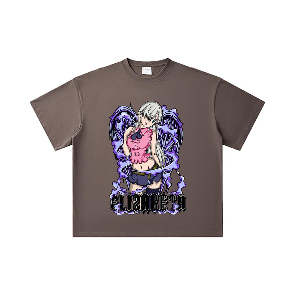 260 GSM Double Yarn 32 Count 100% Cotton Seven Deadly Sins V3 Elizabeth Print Unisex Heavy Cotton T Shirt