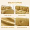 Modular Modern 2-Seater Sofa with Stool, High-Density 32D Foam, Suitable for Living Room, Pet-Friendly Chenille Fabric, Non-Slip Design, Yellow