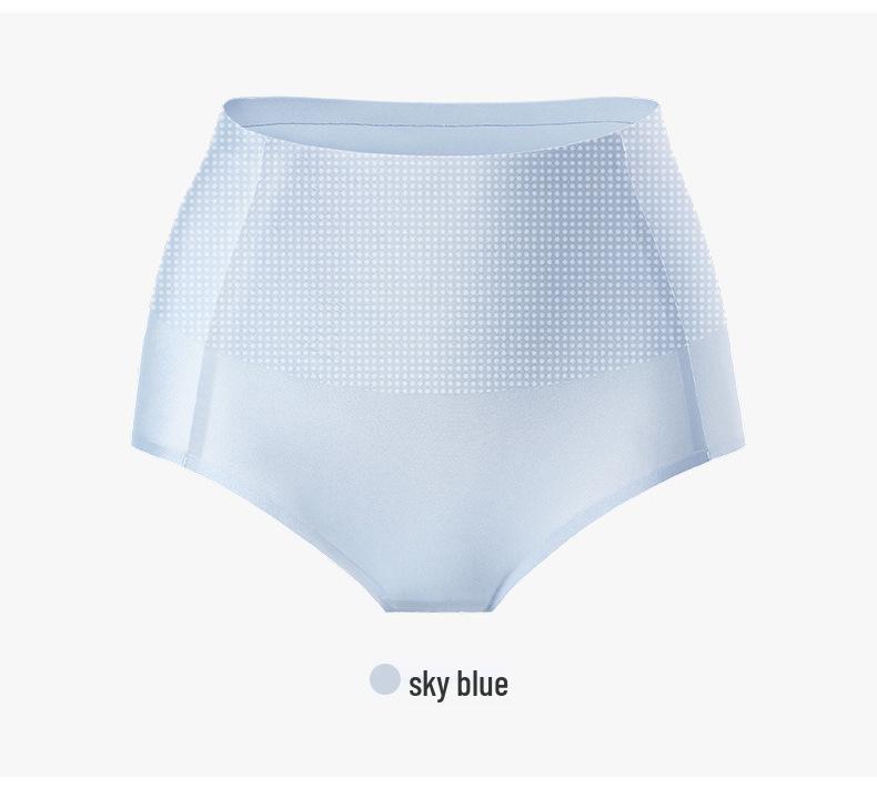 

Женские бесшовные антибактериальные трусики с высокой талией, контролем живота и из ледяного шелка 2XL