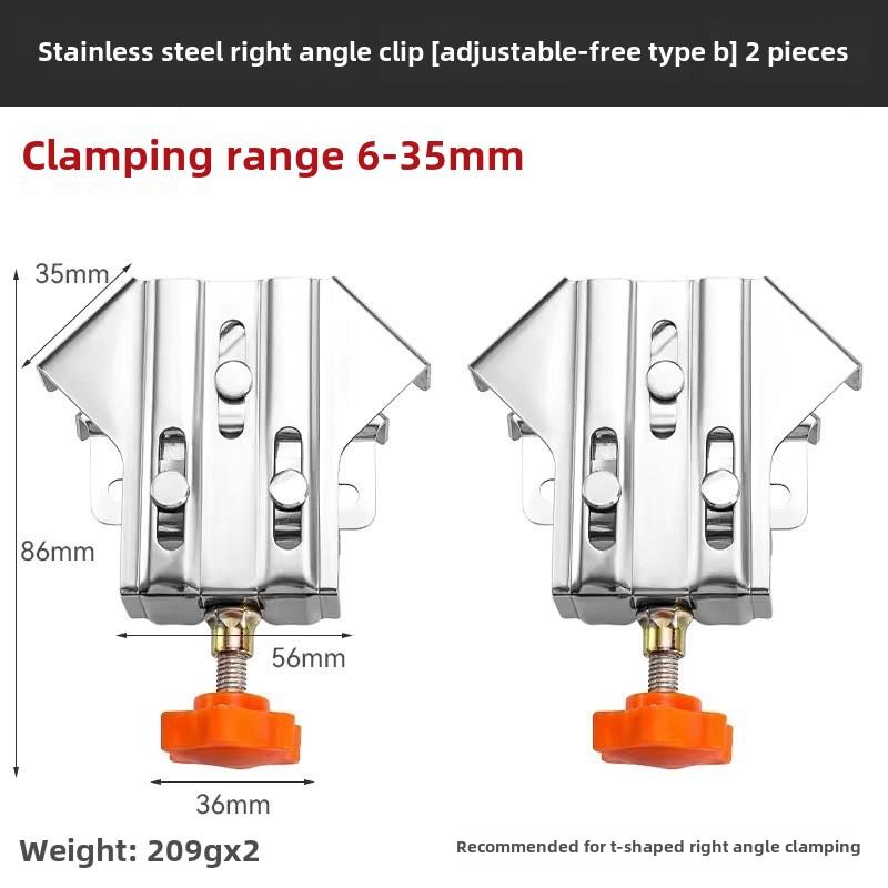 

Угловые зажимы, угловой зажим 90 градусов, столярные зажимы для рамок картин, прочные торцевые зажимы из нержавеющей стали с быстрым освобождением Open type B 2 pack
