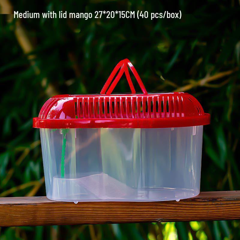 Transparent Handheld Pet Breeding Box - Large, Medium & Small Sizes for Turtles, Goldfish, or Hamsters.