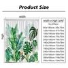 Nature-Inspired Shower Curtain for a Rustic Bathroom, Featuring Lush Green Vines on a Stone Wall. This Vibrant Design Adds
