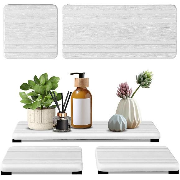 3PCS Water Absorbing Stone Tray, DryingNeat Diatomite Stone Sink Tray, Tant Dry Sink Coasters, Kitchen Sponge Hand Soap Holder, Countertop Fast