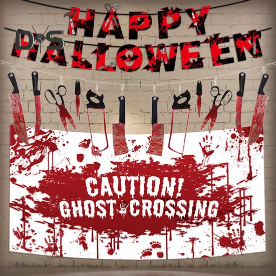 

3 шт. Набор баннеров на Хэллоуин, жуткий фон для вечеринки, страшный постер, водонепроницаемый настенный декор для дома, аксессуары 1 Set