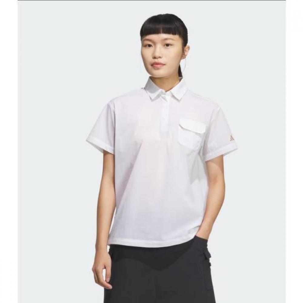 

AdidaS Golf Women S Woven Short Sleeve Polo Shirt Jf4569 white/XS